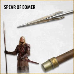 Spear of Eomer with character in armor holding it