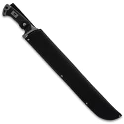 The machete in its sheath.