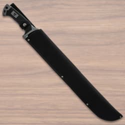 The machete in its sheath.