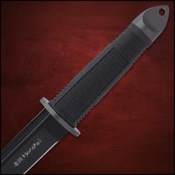 United Cutlery Honshu Midnight Forge Tanto - Stainless Steel, Black Blade, TPR Handle, Steel Guard And Pommel