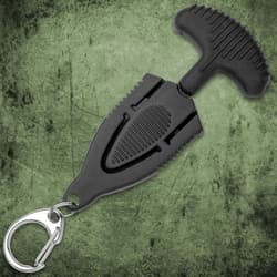 Combat Commander Mini Black Push Dagger - Sheath Has Keyring And Clip - Serrated Blade - 2 3/4” Length