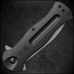 Shinwa Ganjo Black G10 Pocket Knife - 3Cr13 Stainless Steel Blade, Black G10 Handle Scales, Ball Bearing, Pocket Clip