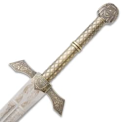 Sword hilt with ornate design and crossguard
