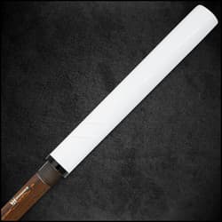 Shinwa SatinSting Handmade Shirasaya / Samurai Sword - Exclusive Hand Forged Black Damascus Steel; White Hand Lacquered Hardwood; Sleek Style, Ninja Stealth - Functional, Battle Ready, Full Tang Tanto