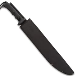 Devil Dogs Armed Forces Machete With Sheath - AUS-8 Stainless Steel Blade, Two-Toned Finish, Rubberized ABS Handle - Length 25”