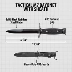 Diagram of M7 bayonet with measurements and features