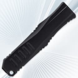 Back view of closed black knife handle