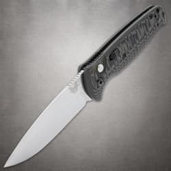 Benchmade knife with open blade and textured handle