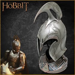 The Lord of the Rings Rivendell Elf Helm has an ornate display stand and is individually serial numbered.