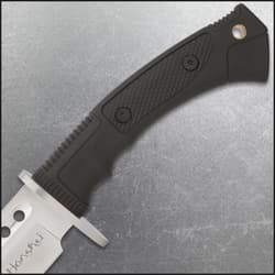 The seax knife is 25 3/4” in overall length and it comes housed in a premium, reinforced genuine leather belt sheath