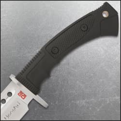 The seax knife is 25 3/4” in overall length and it comes housed in a premium, reinforced genuine leather belt sheath