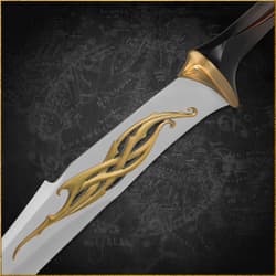 The Mirkwood Infantry Sword has bronze-finished metal hilt parts and a composite grip.