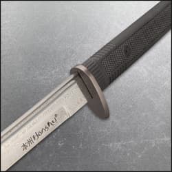 Honshu Boshin Damascus Katana With Scabbard - Damascus Steel, TPR Handle, Steel Guard And Pommel - Length 40 3/4”