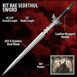 Kit Rae artwork depicts a guard wielding the Sedethul sword.