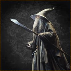 The Hobbit Illuminated Staff of The Wizard Gandalf With Wall Mount - High Intensity LED Light - 73" Length