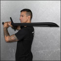 Full image of the Messer Training Sword included in the Master at Arms Bundle held in hand.