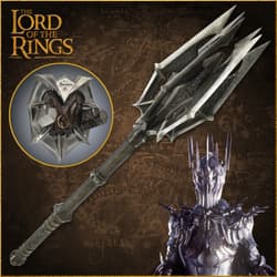 Sauron's mace with armor and map background