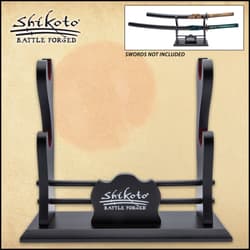 Showcase your Shikoto swords or any katana, in style, with the Double Sword Display Stand from Shikoto