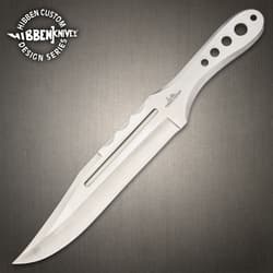 Single stainless steel knife with holes in handle