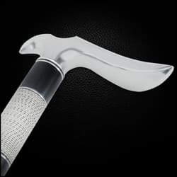 Close up image of the handle of the Walking Cane.