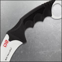 The karambit is 8 3/4" in overall length and it can be carried discreetly in a tough ABS, adjustable shoulder harness sheath