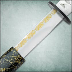 A view of the decoration on the blade