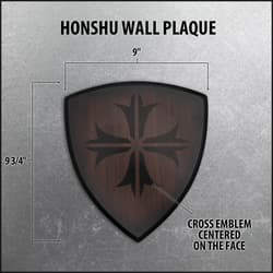 Honshu wall plaque with dimensions and cross emblem