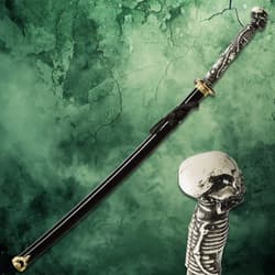 Katana with skeleton handle and black scabbard