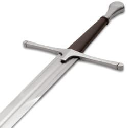 Close-up of sword hilt and blade