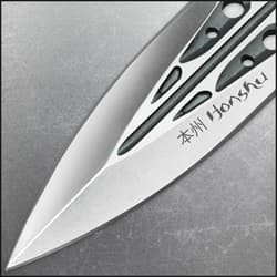 Honshu Large Covert Defense Push Dagger And Sheath - 7Cr13 Stainless Steel Blade, Molded TPR Handle - Length 5 7/8”