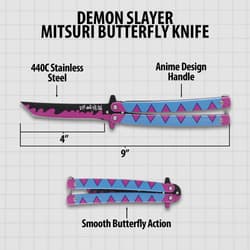 Demon Slayer Mitsuri butterfly knife with specs