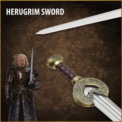 Herugrim sword with character in armor