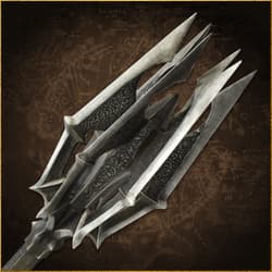 Close up image of Sauron's Mace included in the Sauron Collection.