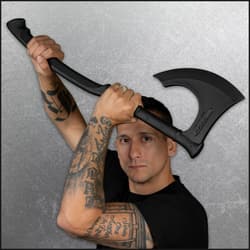 Full image of a person holding the Training Axe.