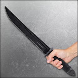 United Cutlery Honshu Midnight Forge Tanto - Stainless Steel, Black Blade, TPR Handle, Steel Guard And Pommel