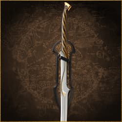 Sword mounted on a decorative wall display