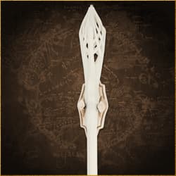 Detailed view of the top section of a white staff