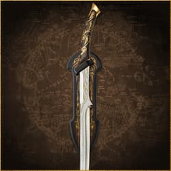 Sword mounted on a decorative display plaque