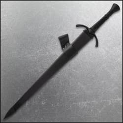 Honshu Damascus Broadsword in scabbard