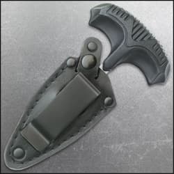 Honshu Small Covert Defense Push Dagger And Sheath - 7Cr13 Stainless Steel Blade, Molded TPR Handle - Length 4 3/4&rdquo;