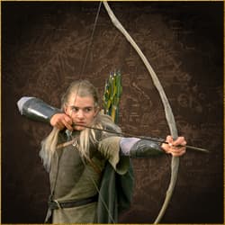 Character aiming a bow with arrows in a quiver on a map background