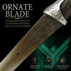 Ornate blade with intricate glyphs and patterns, true to film design