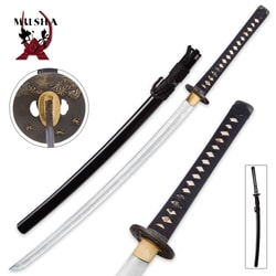 Shikoto Rurousha Handmade Katana / Samurai Sword - Hand Forged Damascus  Steel; Engraved Kanji, Twin Fullers, Unique Genuine Leather Wrapping, Cast  Tsuba - Functional, Battle Ready, Full Tang Tanto
