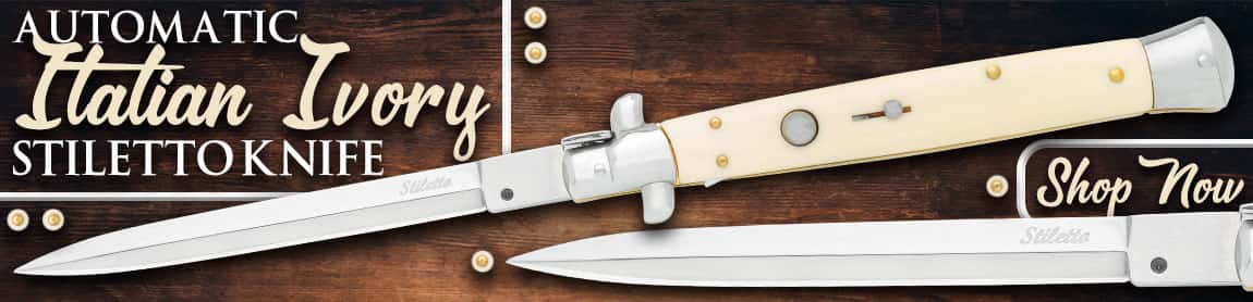 Automatic Italian Ivory Stiletto Knife