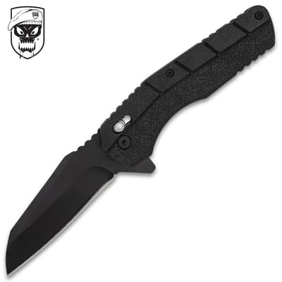 SOA Nomad EDC Knife black wharncliffe blade open