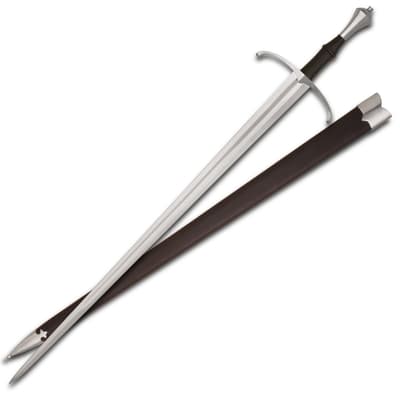 Long sword with sheath on white background
