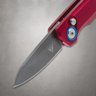 Close-up of knife blade and handle