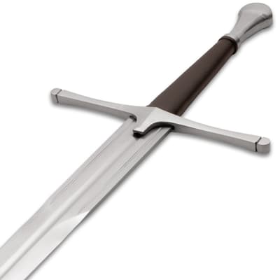 Close-up of sword hilt and blade