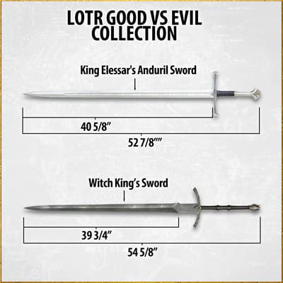 Comparison of King Elessar's Anduril and Witch King's sword dimensions