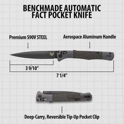 Diagram of Benchmade automatic pocket knife